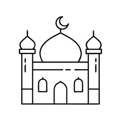 mosque icon, mosque vector illustration-simple illustration of mosque, perfect for mosque logos and icons