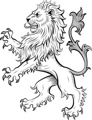 Lion rampant vector illustration