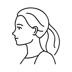 profile of young woman icon, profile of young woman vector illustration-simple illustration of profile of young woman, perfect for profile of young woman logos and icons