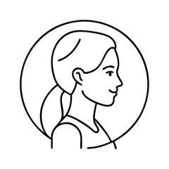 profile of young woman icon, profile of young woman vector illustration-simple illustration of profile of young woman, perfect for profile of young woman logos and icons