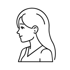 profile of young woman icon, profile of young woman vector illustration-simple illustration of profile of young woman, perfect for profile of young woman logos and icons