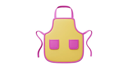 Isolated Pastel Yellow Apron with Pink Accents