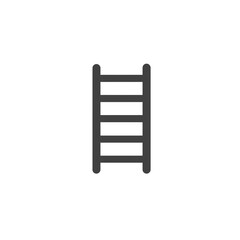 Ascending the Path: A simple and iconic black ladder, symbolizing progress, ambition, and upward movement against a pure backdrop.