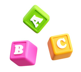 3D ABC Toy Blocks for Preschool Learning.