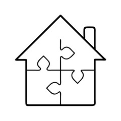 puzzle house icon, puzzle house vector illustration-simple illustration of puzzle house, perfect for puzzle house logos and icons