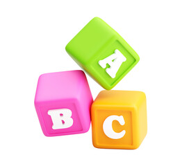 Playful 3D ABC Cubes for Kids Design Projects