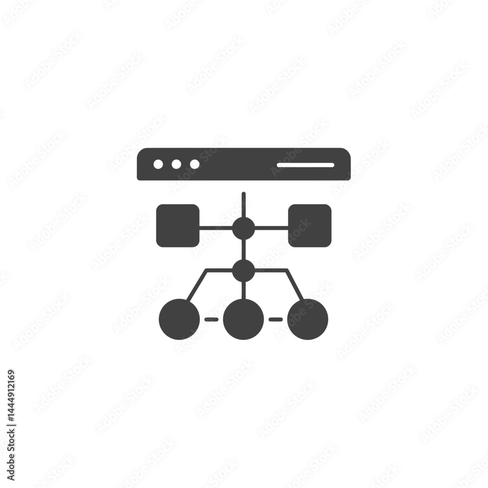 Fototapete web architecture design icon: a graphical representation of a web architecture, showcasing interconn