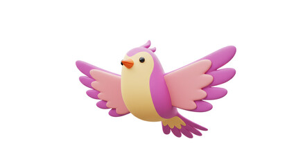 Isolated Pink Bird Flying