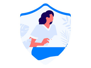 Business network security character flat vector concept operation hand drawn illustration
