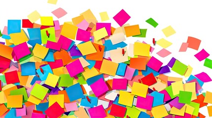 Obraz premium Rainbow of Ideas Colorful Sticky Notes Burst.