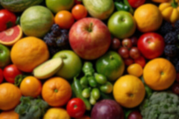 Opaque fruit shop, supplies on supermarket shelves of fresh fruit shops of various kinds, with a background of opaque fruit on the shelves, full color, fast, healthy