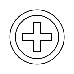 red cross sign in circle icon, red cross sign in circle vector illustration-simple illustration of red cross sign in circle, perfect for red cross sign in circle logos and icons