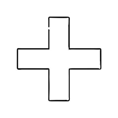 Obraz premium red cross sign icon, red cross sign vector illustration-simple illustration of red cross sign, perfect for red cross sign logos and icons