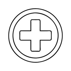 red cross sign in circle icon, red cross sign in circle vector illustration-simple illustration of red cross sign in circle, perfect for red cross sign in circle logos and icons