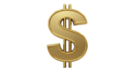 Isolated Golden Dollar Sign