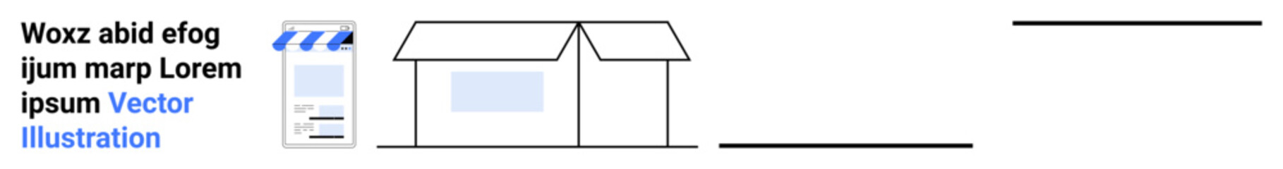 Small kiosk structure with a pitched roof next to a digital signage display. Ideal for retail, convenience store, small business, local shop, advertisement, urban planning, simple landing page