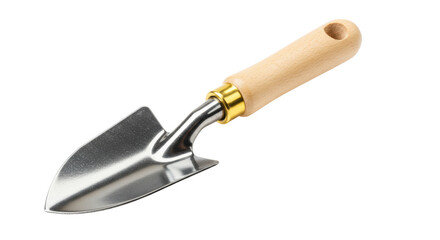 Isolated Small Garden Trowel with Wooden Handle