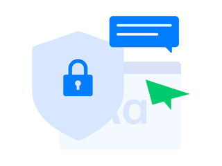 Business network security character flat vector concept operation hand drawn illustration
