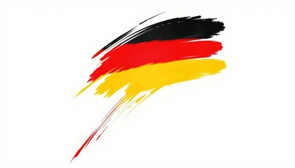 German Flag: Abstract Brushstroke Design in Dynamic Style