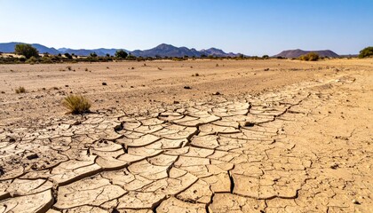 Dry desert land suffers from severe drought