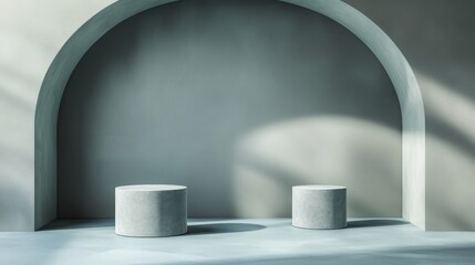 Minimalist gray and blue background