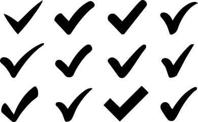 hand drawn doodle thick arrows Check mark icon