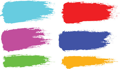 Bright colorful watercolor stains background. Multicolored brush stroke isolated on white. Vivid watercolour stripes of different rainbow colors texture. Painted abstract template with uneven edge.