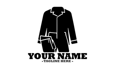 silhouette outlines a complete pajama set consisting of a long-sleeved top and comfortable pants. Apparel design concept, pajama Icon style, pajama logo icon and pajama vector design