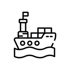 Cargo Ship Icon vector stock illustration