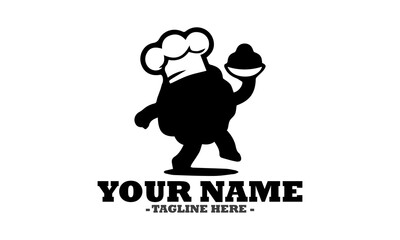 illustration chef meatball cartoon vector design, chef meatball mascot  cartoon character and  chef meatball cartoon logo icon art