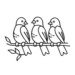 set of birds at tree branch icon, set of birds at tree branch vector illustration-simple illustration of set of birds at tree branch, perfect for set of birds at tree branch logos and icons