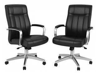Sleek Black Leather Office Chairs: Modern Minimalist Design