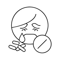 sick icon icon, sick icon vector illustration-simple illustration of sick icon, perfect for sick icon logos and icons