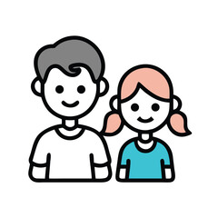 Children icon flat vector
