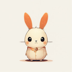 easter cute bunny with cloth