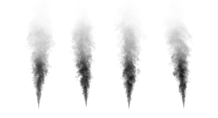 Fototapeta premium Mysterious smoke billows out, separated from the background, creating an abstract mystical atmosphere as particles of vapor and incense float into the air. Dark grey smoke mixes with mistvapor 
