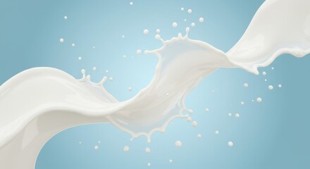 Milk splash on light blue background