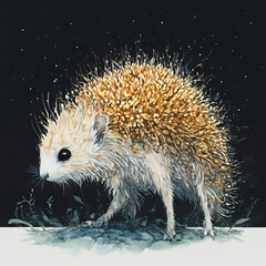 hedgehog in the snow wildlife animal nature