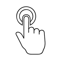 touch screen finger hand press push icon