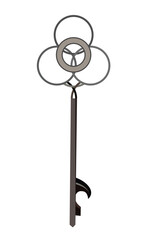 Obraz premium Abstract key design with circular patterns and a sleek handle illustration