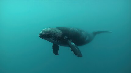 Obraz premium Blurred underwater marine mammal