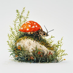 ladybug in stone wildlife nature