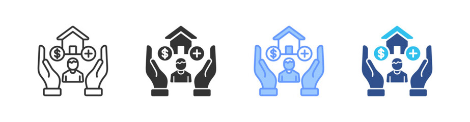 Fototapeta premium Employee Benefits Multi Style Icon Set Vector 