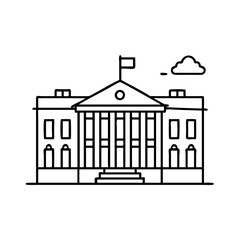 white house icon, white house vector illustration-simple illustration of white house, perfect for white house logos and icons