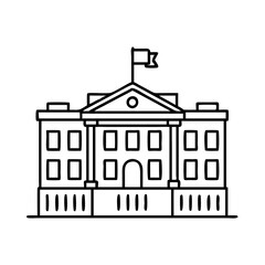 Fototapeta premium white house icon, white house vector illustration-simple illustration of white house, perfect for white house logos and icons