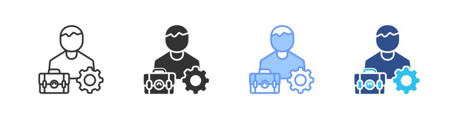 Staff Multi Style Icon Set Vector 