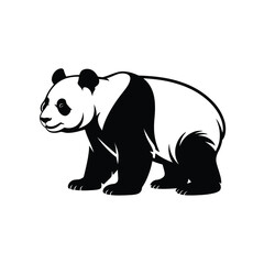 Black and White Stylized Illustration of a Panda Bear