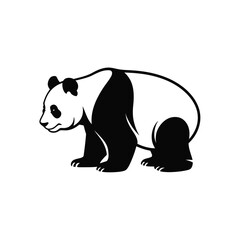 Stylized Black and White Panda Bear Illustration
