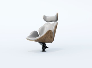 3d rendering illustration of modern office chair on white background with shadow