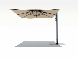 3d rendering illustration of modern umbrella for beach holiday on white background with shadow